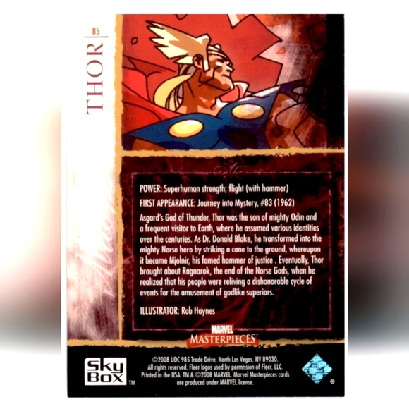 Thor Trading Card🦸 Marvel Universe 🔥 - Picture 2 of 2